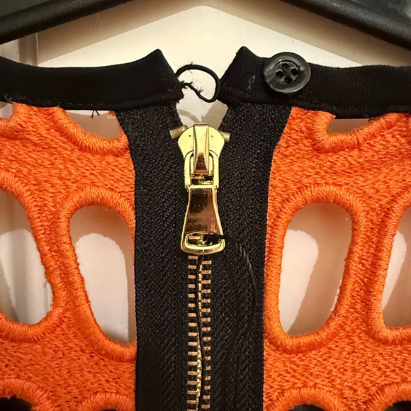 Moschino Couture Orange and Black Dress size 14 - Picture 6 of 8